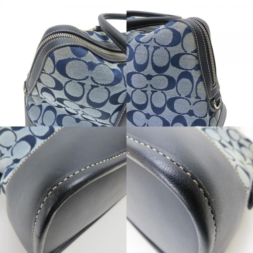 Coach handbag 6046 signature canvas leather navy blue women's COACH - Picture 4 of 11